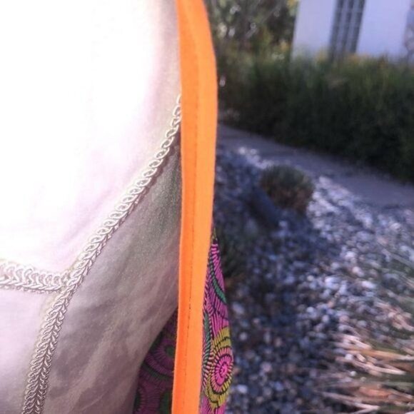 Shift Dress Womens Colorful Collared Cotton Pink Green Back Zip Contrasting Trim - Picture 9 of 12